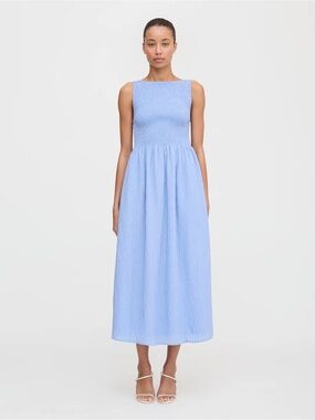 Hill House Cosima Nap Midi Dress in Bluebird Tonal XS NWOT